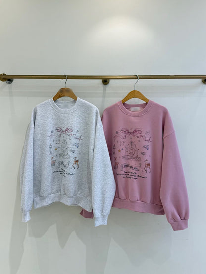 1B115 噴水池塗鴉大學T(內刷毛)