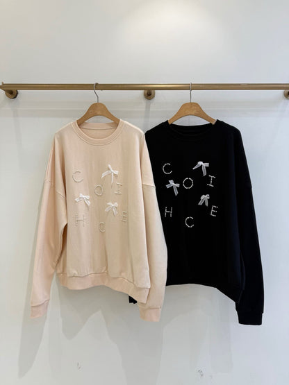 1B111 蝴蝶結珍珠字母衛衣