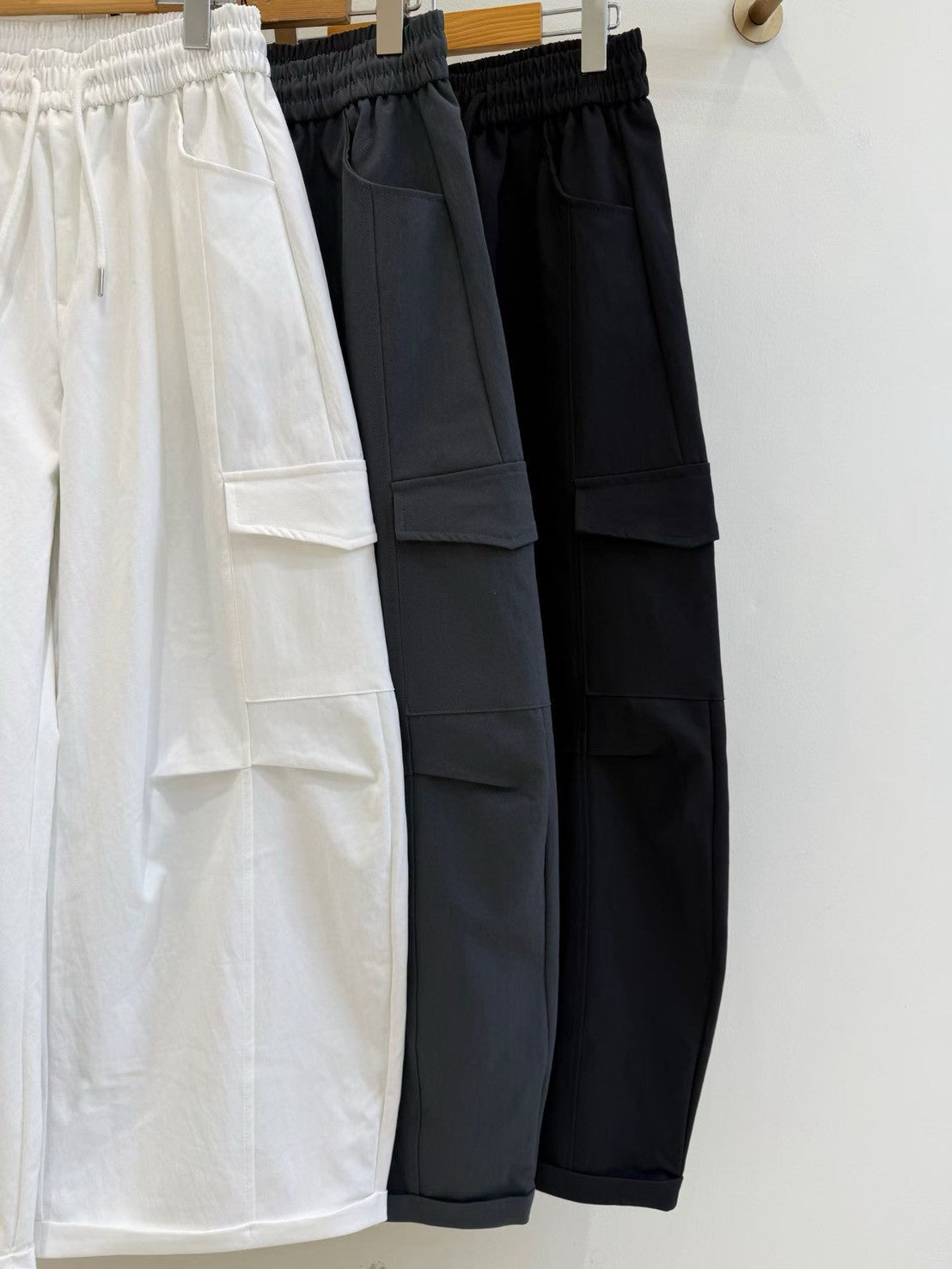 1B106 鬆緊腰斜紋料工作褲