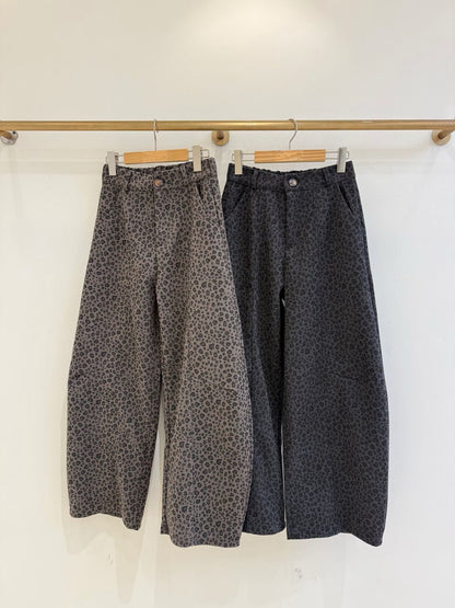 1B102 豹紋長寬褲(後腰鬆緊)