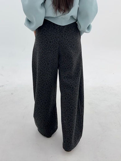 1B102 豹紋長寬褲(後腰鬆緊)