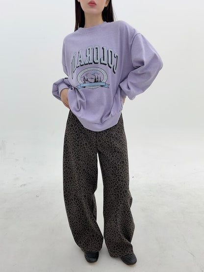 1B102 豹紋長寬褲(後腰鬆緊)