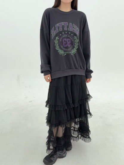 1B109 鬆緊腰蛋糕長紗裙