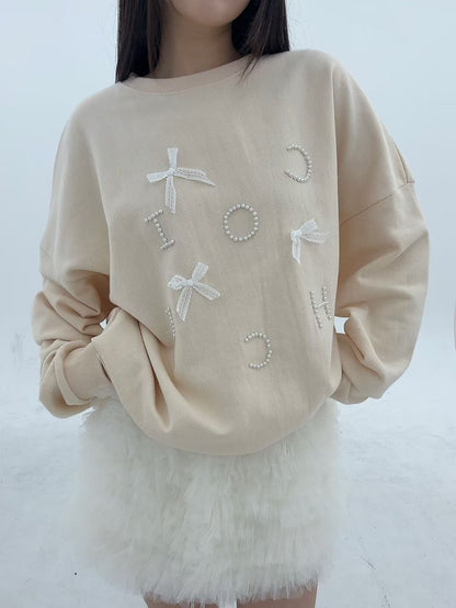 1B111 蝴蝶結珍珠字母衛衣