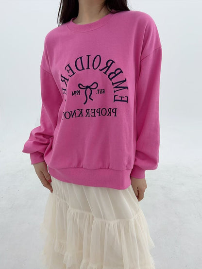 1B114 電繡蝴蝶結大學T