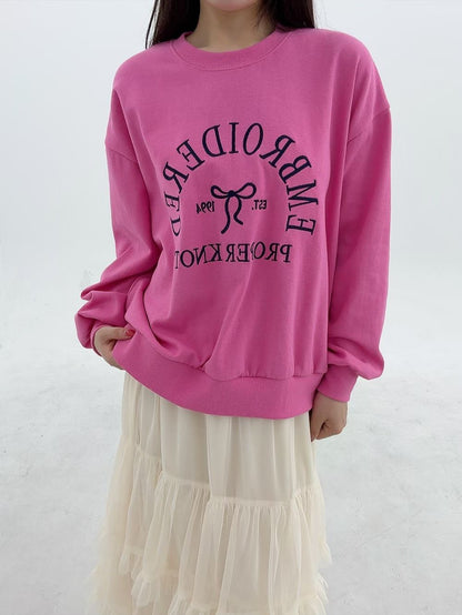 1B114 電繡蝴蝶結大學T