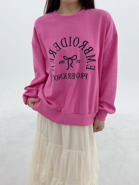 1B114 電繡蝴蝶結大學T