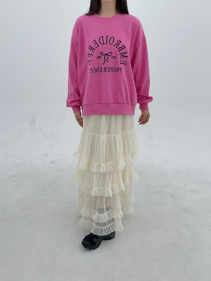 1B114 電繡蝴蝶結大學T