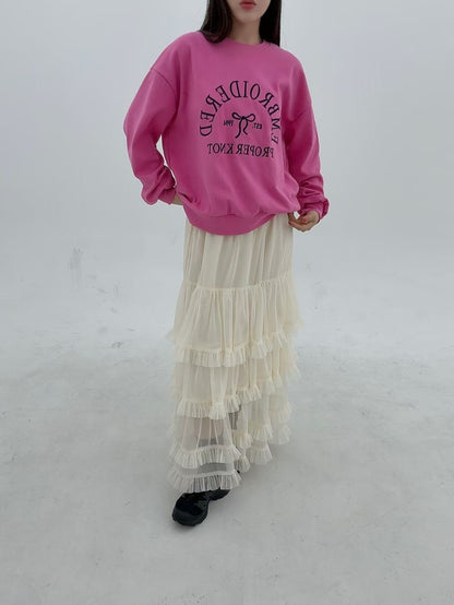 1B109 鬆緊腰蛋糕長紗裙