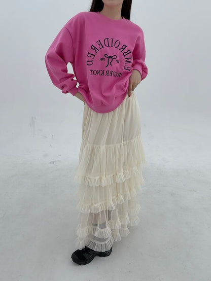 1B114 電繡蝴蝶結大學T