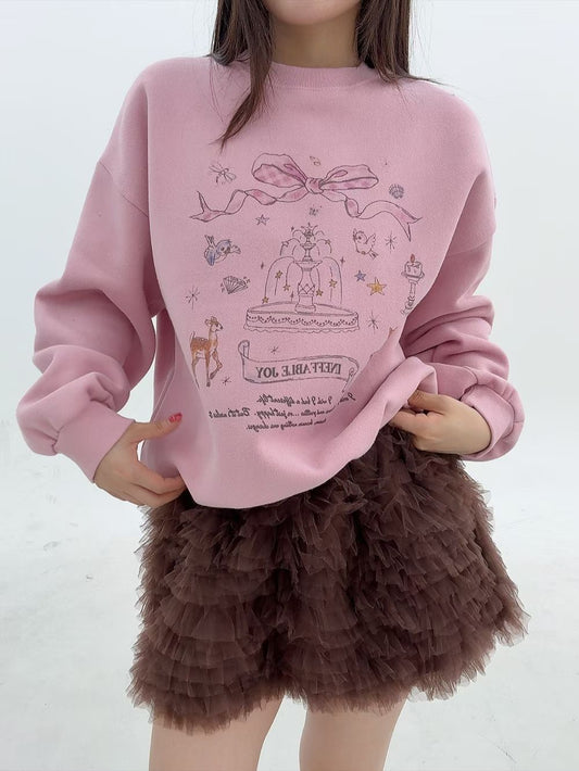 1B115 噴水池塗鴉大學T(內刷毛)