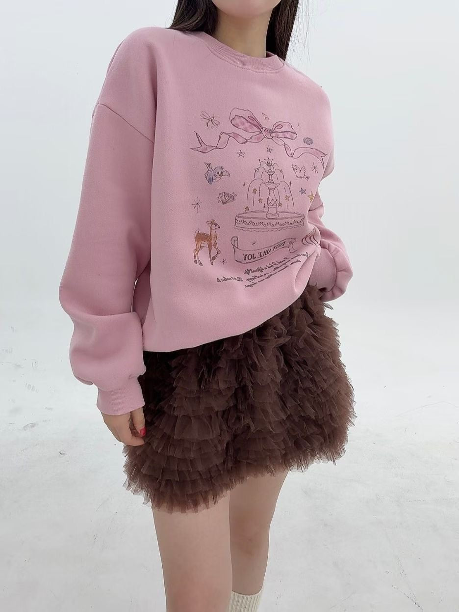 1B115 噴水池塗鴉大學T(內刷毛)