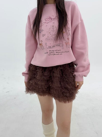 1B115 噴水池塗鴉大學T(內刷毛)