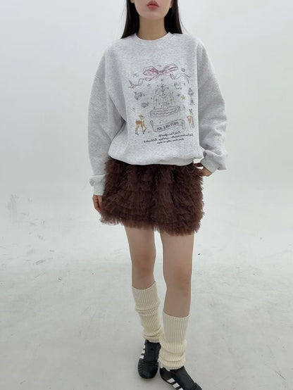 1B115 噴水池塗鴉大學T(內刷毛)