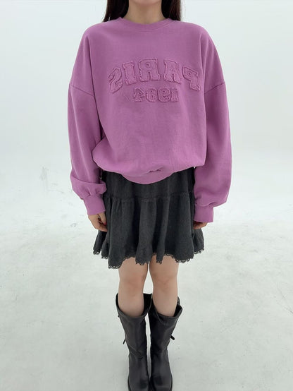 1B110 抽鬚字母水洗衛衣