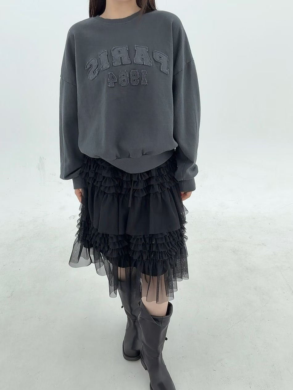 1B110 抽鬚字母水洗衛衣