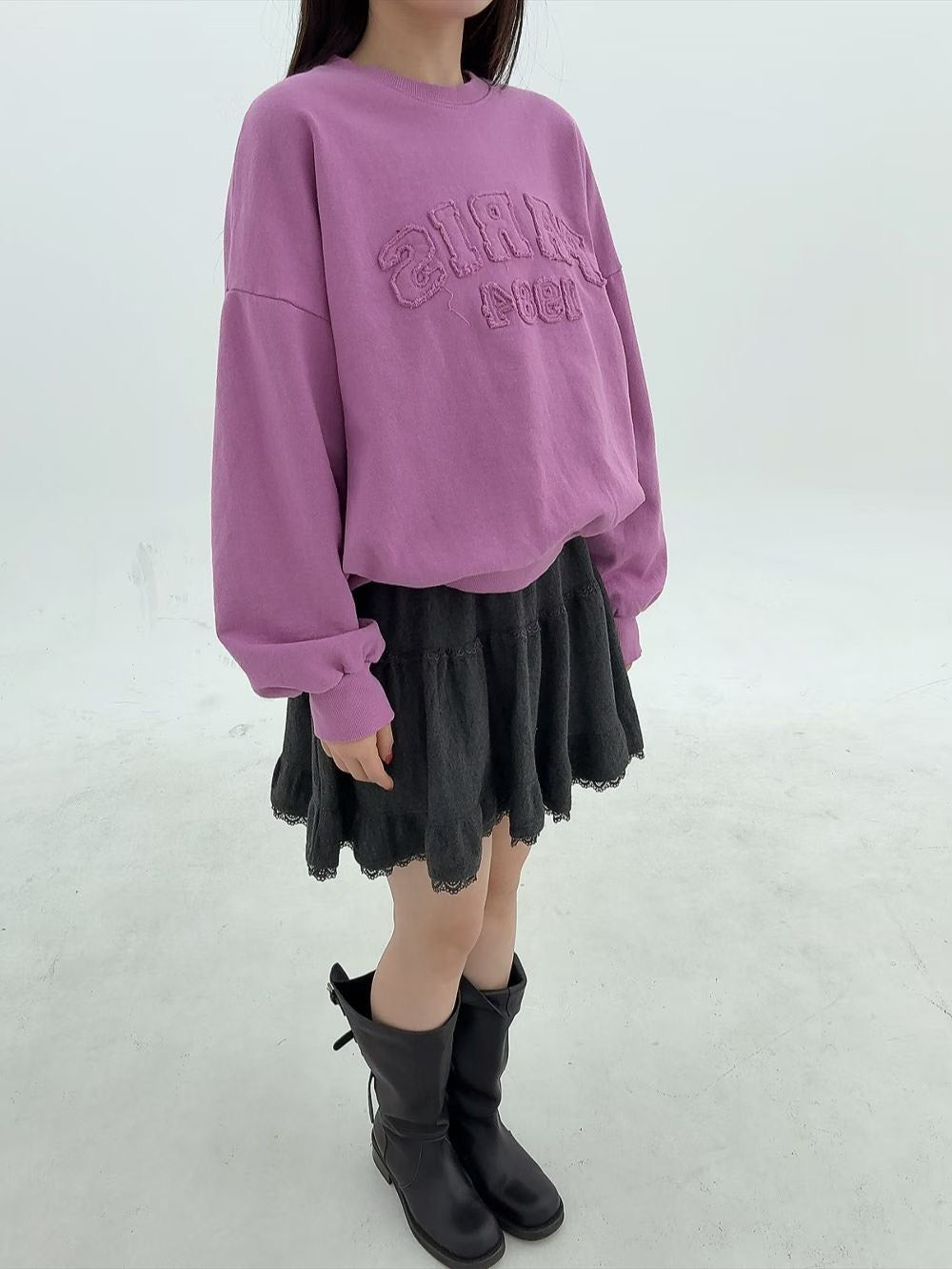 1B110 抽鬚字母水洗衛衣