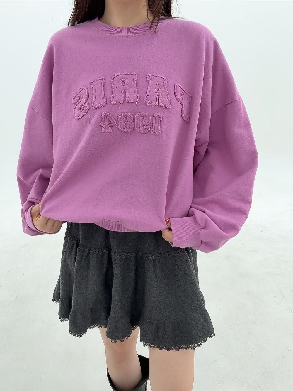 1B110 抽鬚字母水洗衛衣