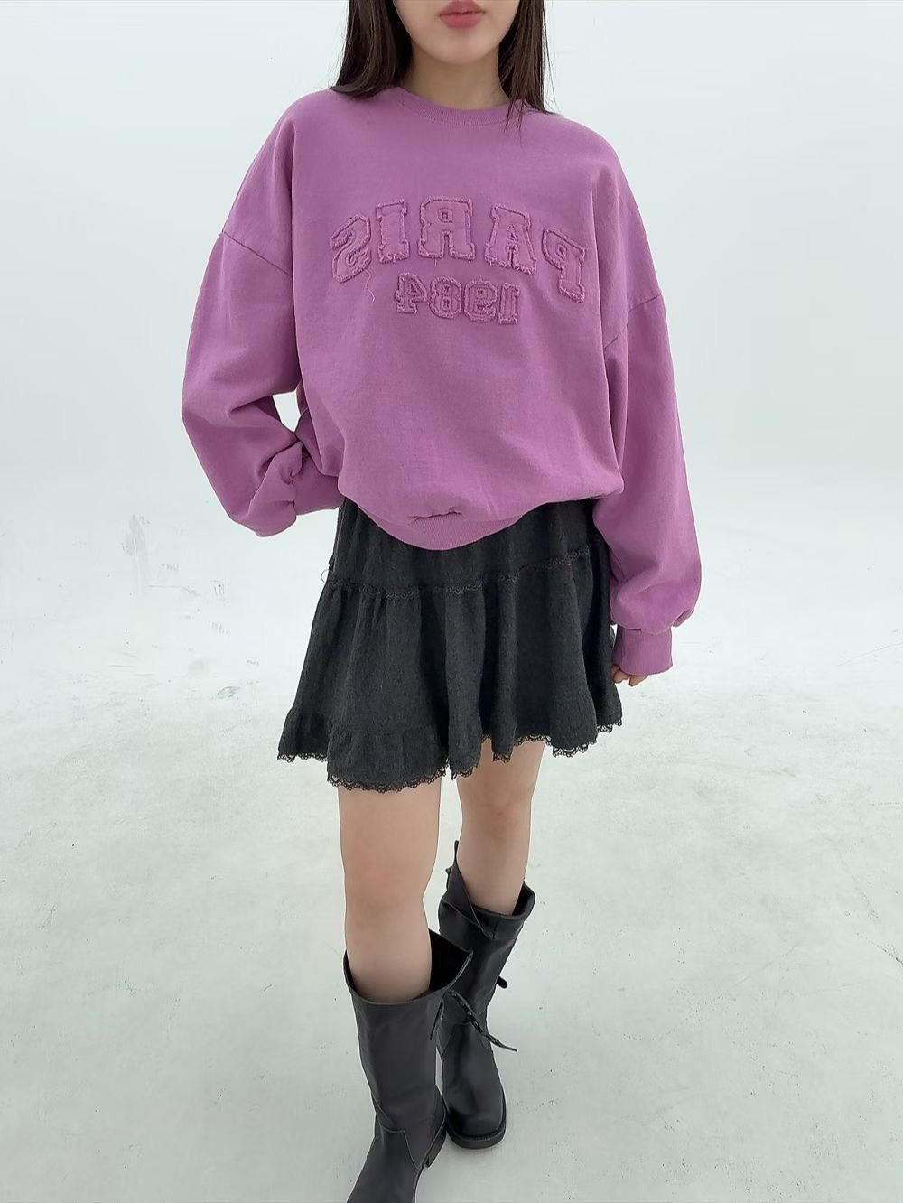 1B110 抽鬚字母水洗衛衣