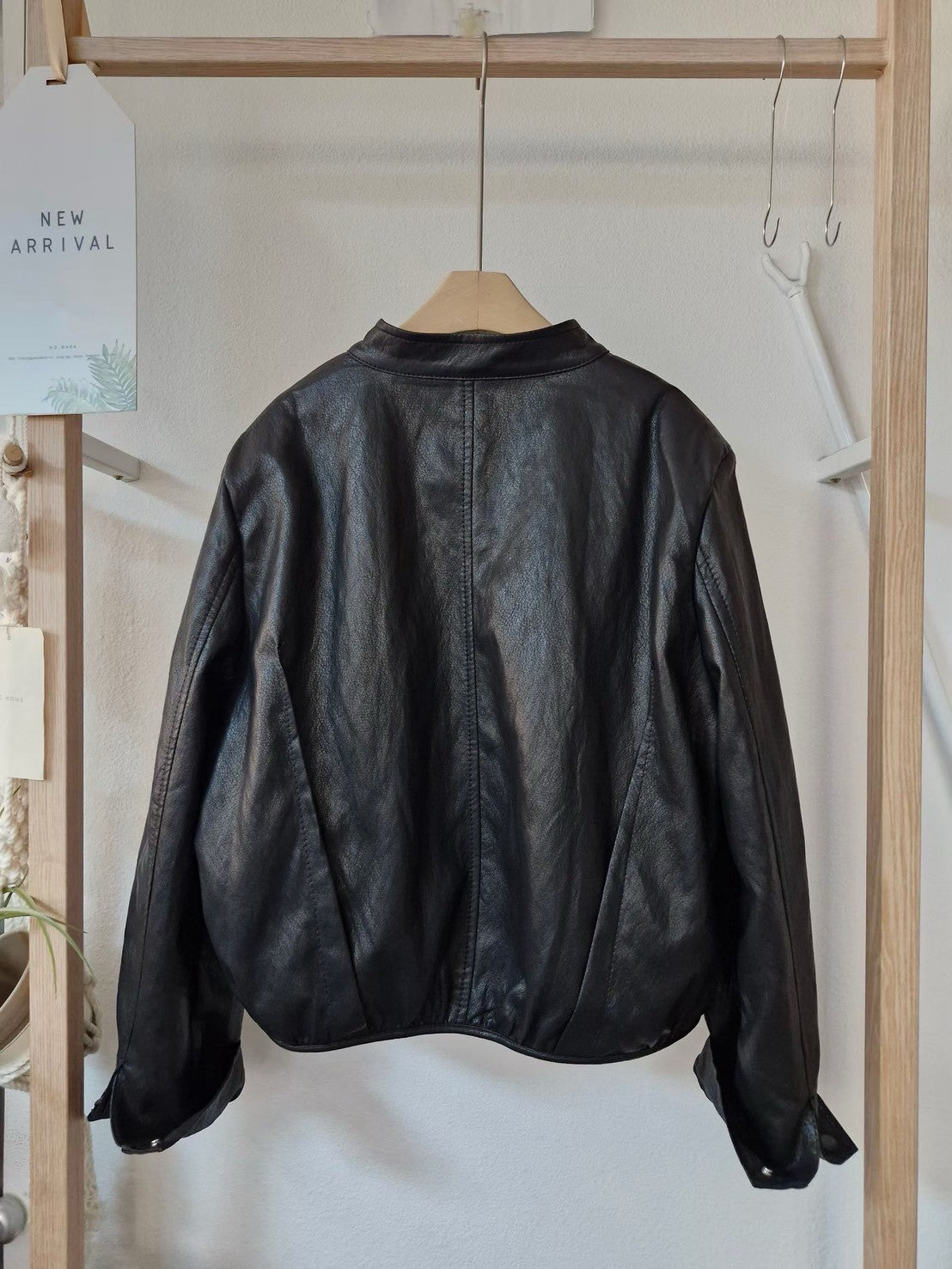 1C313 圓領簡約皮衣