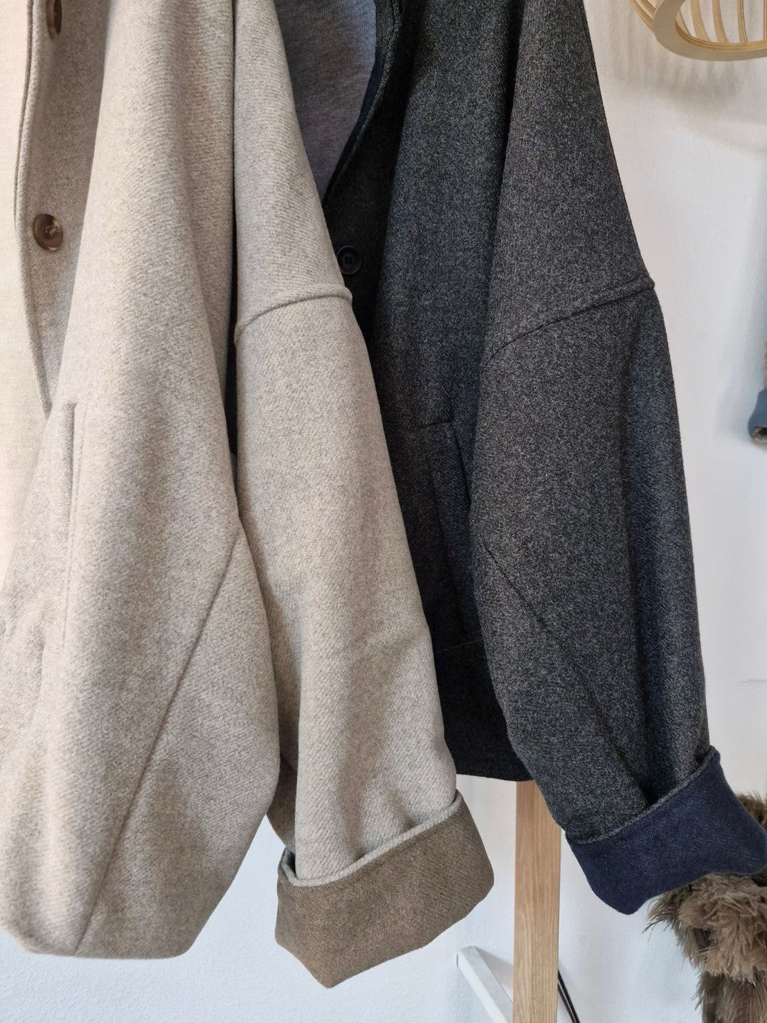 1C317 壓縮毛呢翻領外套