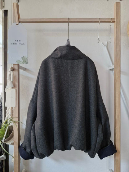 1C317 壓縮毛呢翻領外套