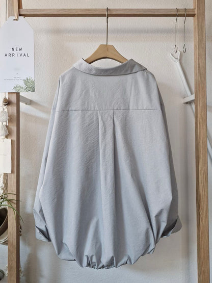 1C309 下擺抽繩直紋襯衫