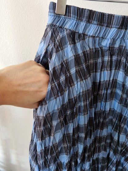 1C307 鬆緊腰格紋長裙