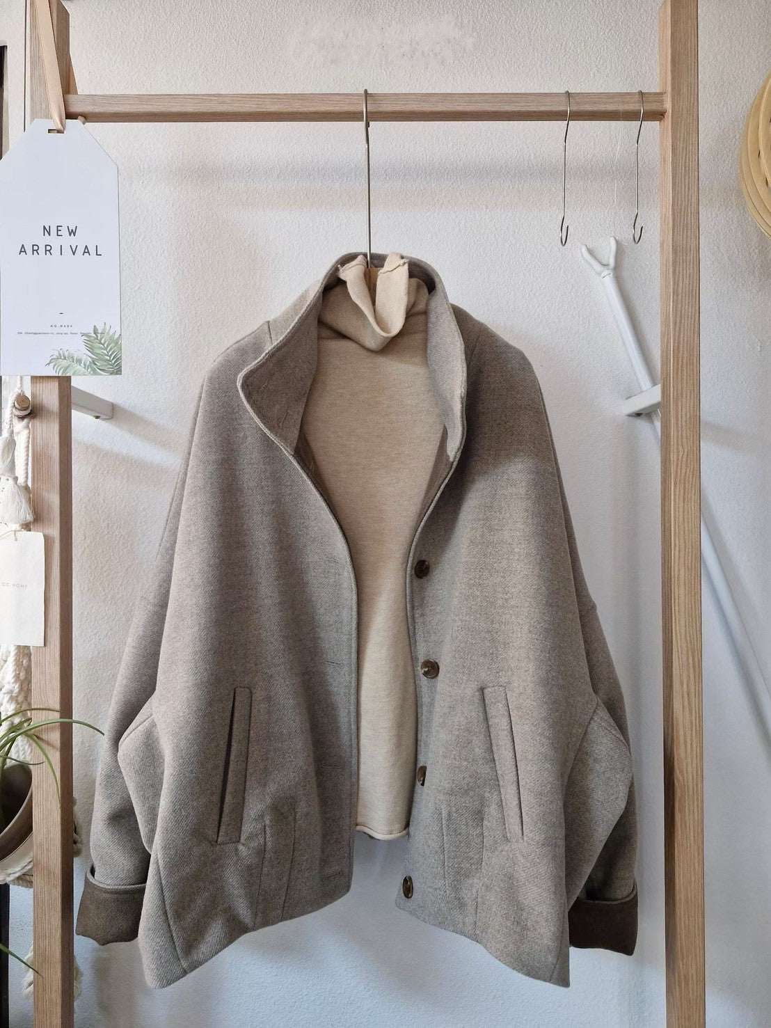 1C317 壓縮毛呢翻領外套