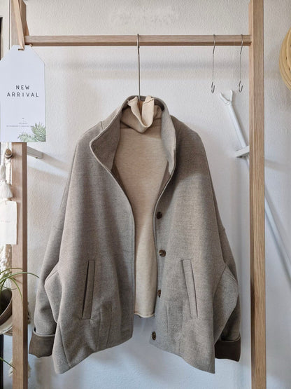 1C317 壓縮毛呢翻領外套