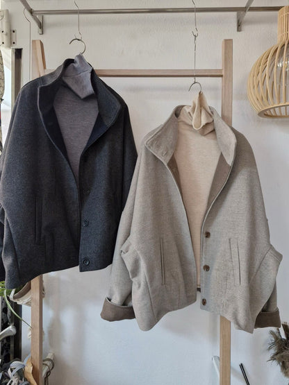 1C317 壓縮毛呢翻領外套