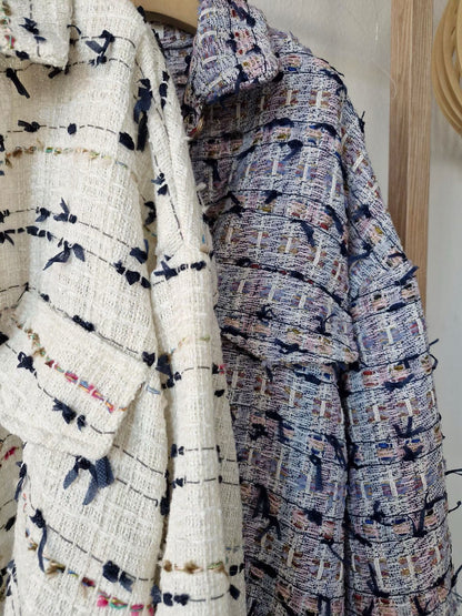 1C303 小香軟呢短版襯衫外罩