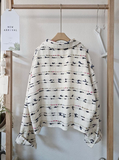 1C303 小香軟呢短版襯衫外罩