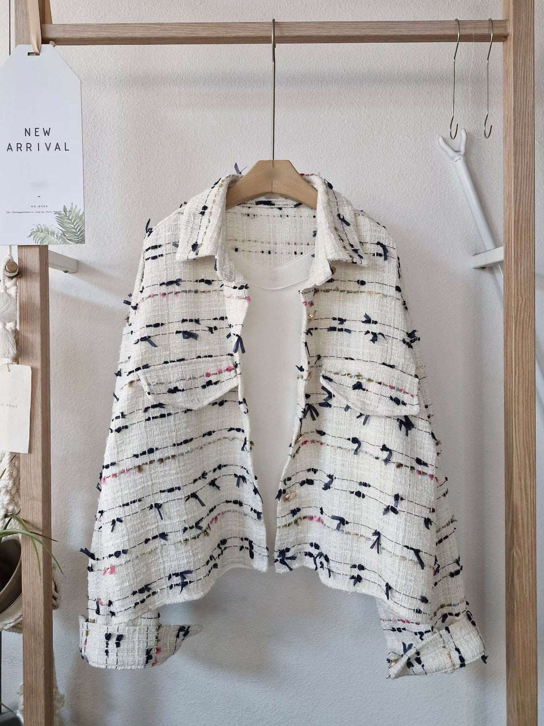 1C303 小香軟呢短版襯衫外罩