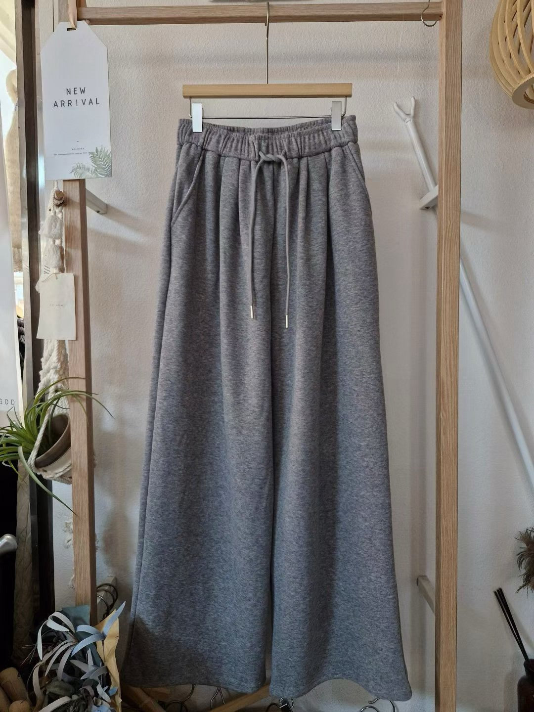 1C302 刷絨鬆緊腰棉長褲