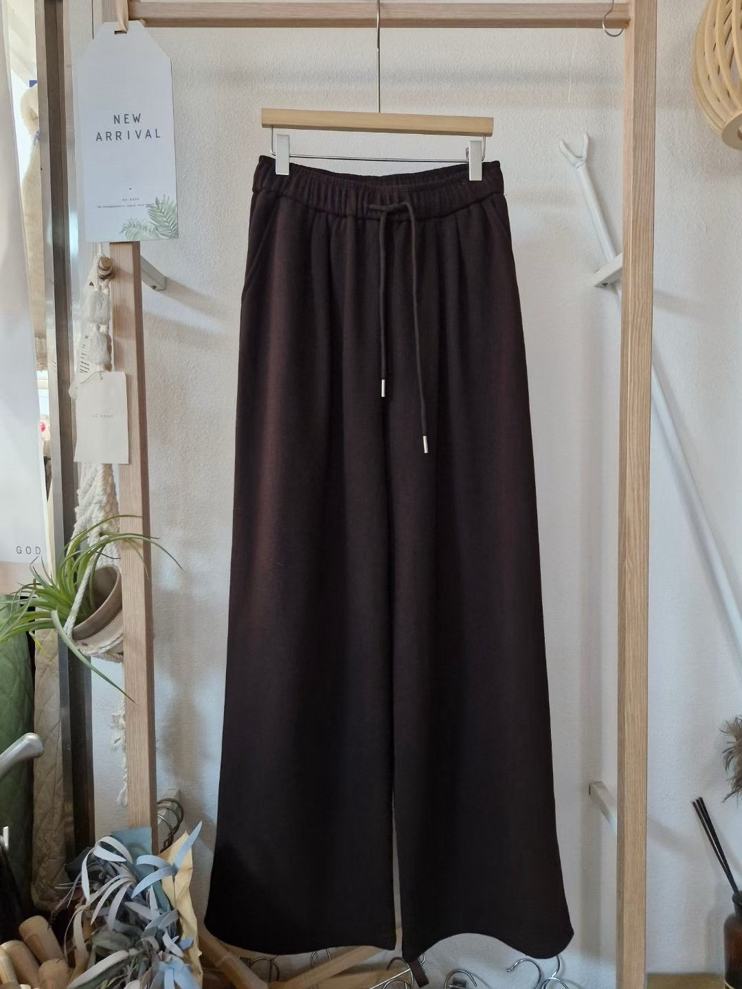 1C302 刷絨鬆緊腰棉長褲