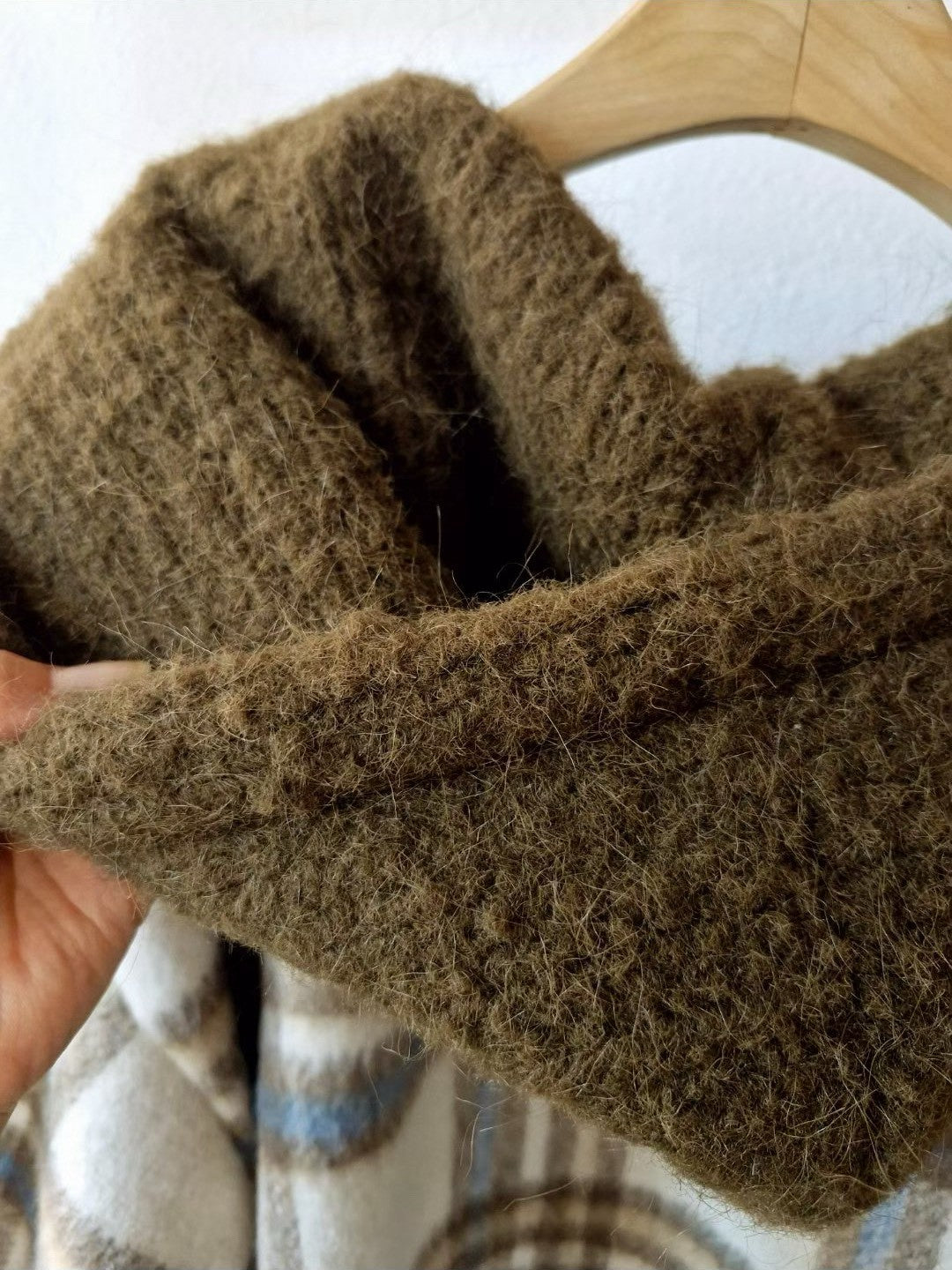 1C301 毛呢連帽格紋外套