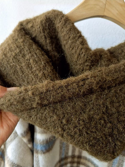 1C301 毛呢連帽格紋外套