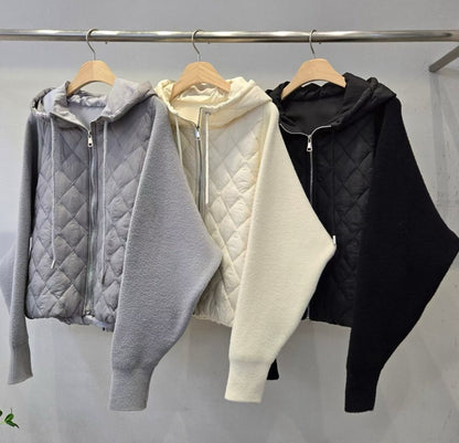 1D117 接袖菱格紋鋪棉外套