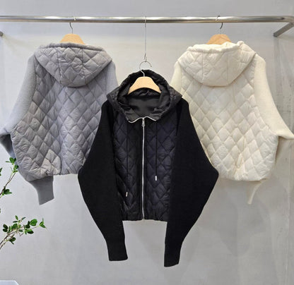 1D117 接袖菱格紋鋪棉外套