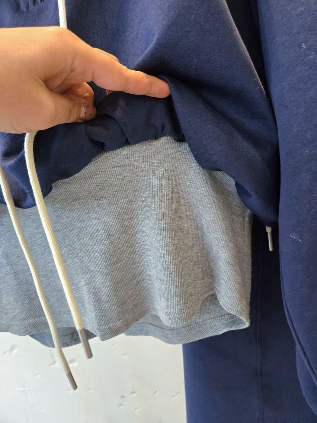 1D112 拉鍊短版衛衣+長棉裙套裝