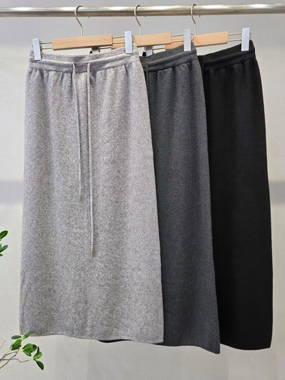 1D102 鬆緊腰針織長裙