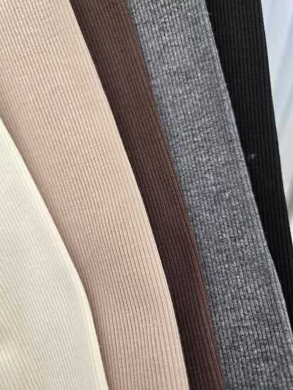 1D108 V領BRA蕾絲螺紋棉長T(內磨毛)