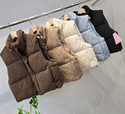 1D104 燈心絨短版鋪棉背心