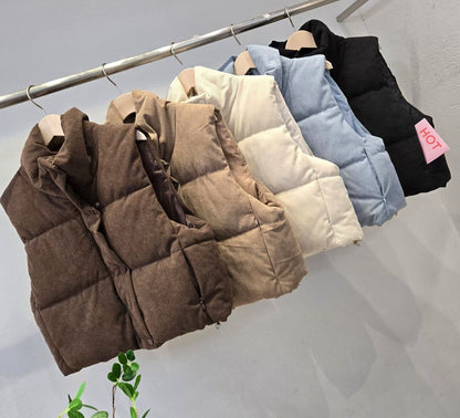 1D104 燈心絨短版鋪棉背心