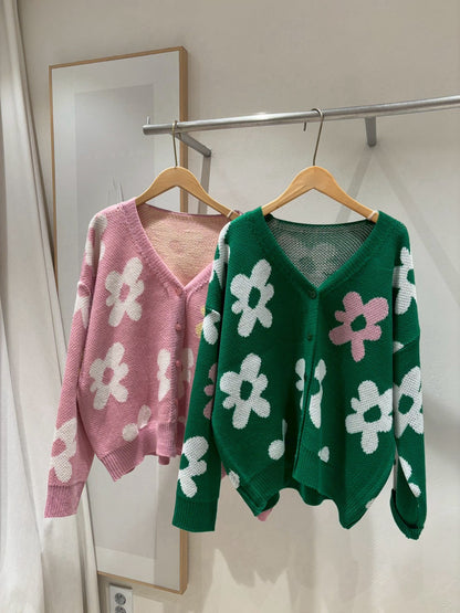 1B215 花朵針織外套