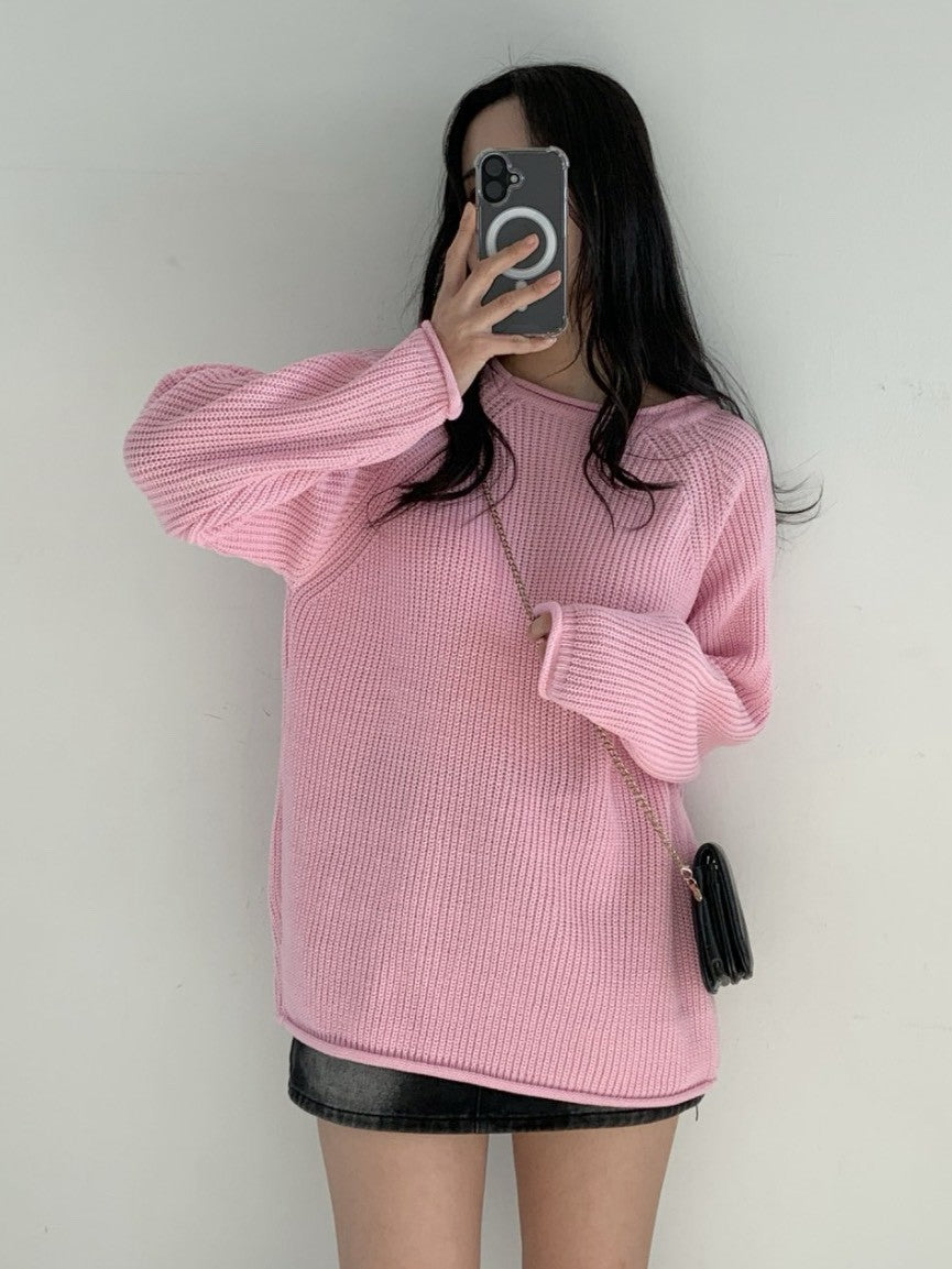 1B201 接袖粗織針織衫