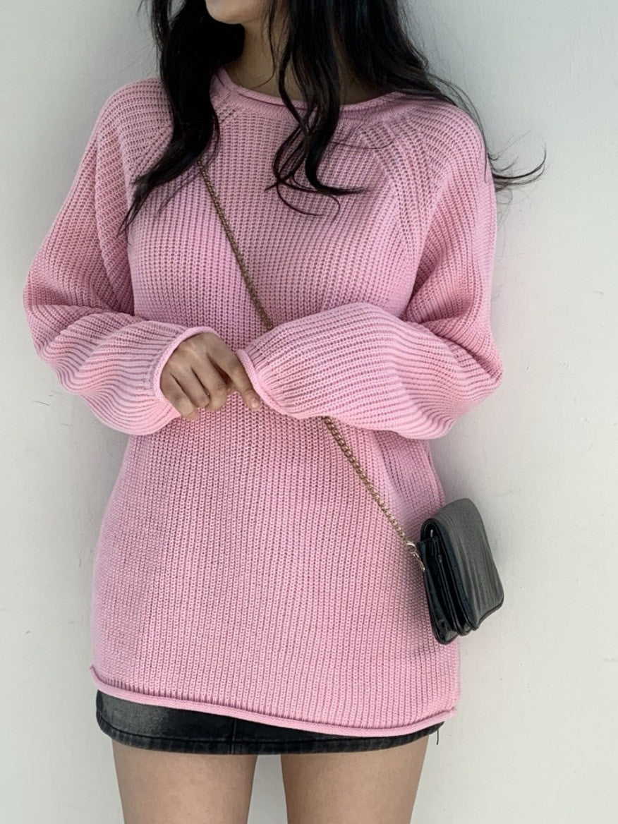 1B201 接袖粗織針織衫