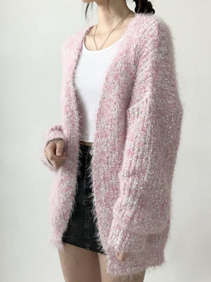 1B204 棉花糖鬚鬚感長版外套