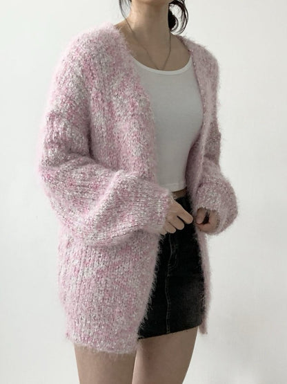 1B204 棉花糖鬚鬚感長版外套